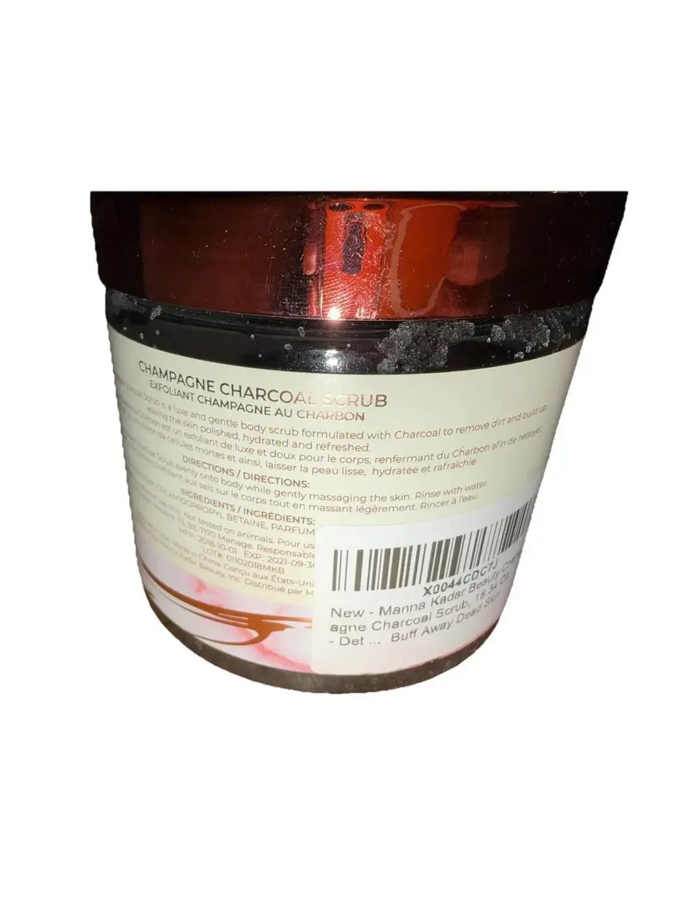 Manna Kadar Relax Champagne Charcoal Scrub New Sealed 18.34 oz